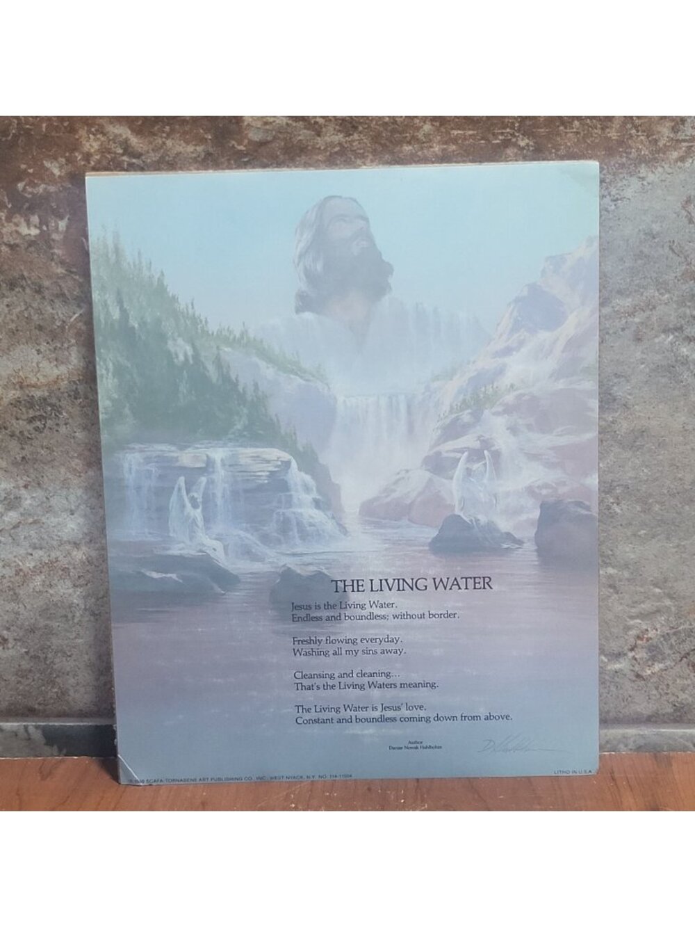 Vintage Unframed The Living Water Art Print 1989 Wall Decor Danny Hahlbohm